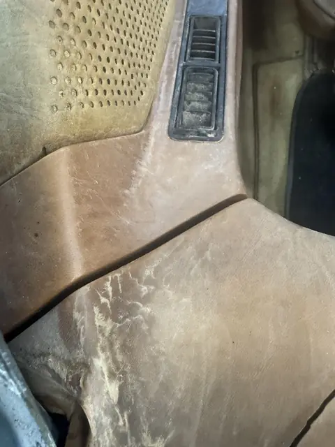 Center console and window-switch panel, cracked vinyl