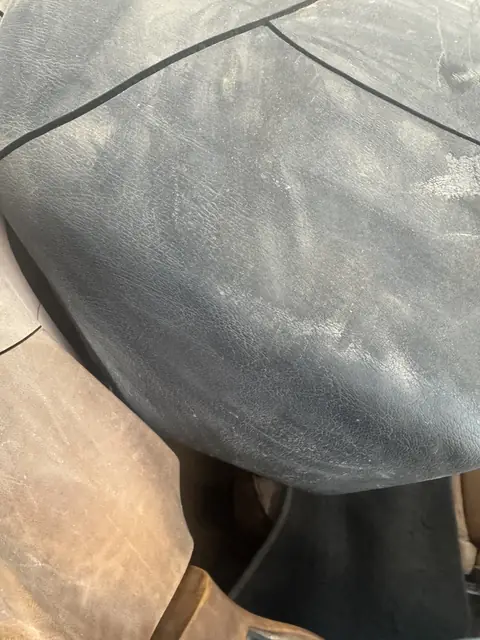 Cracked dash pad, close up