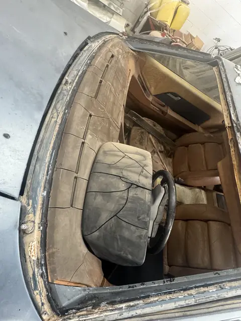 Overhead view of the cracked dash pad