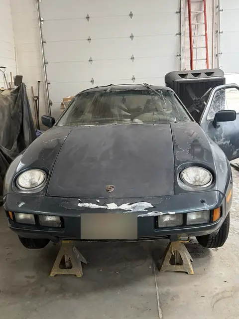 Front view, up on jack stands (plate blurred)